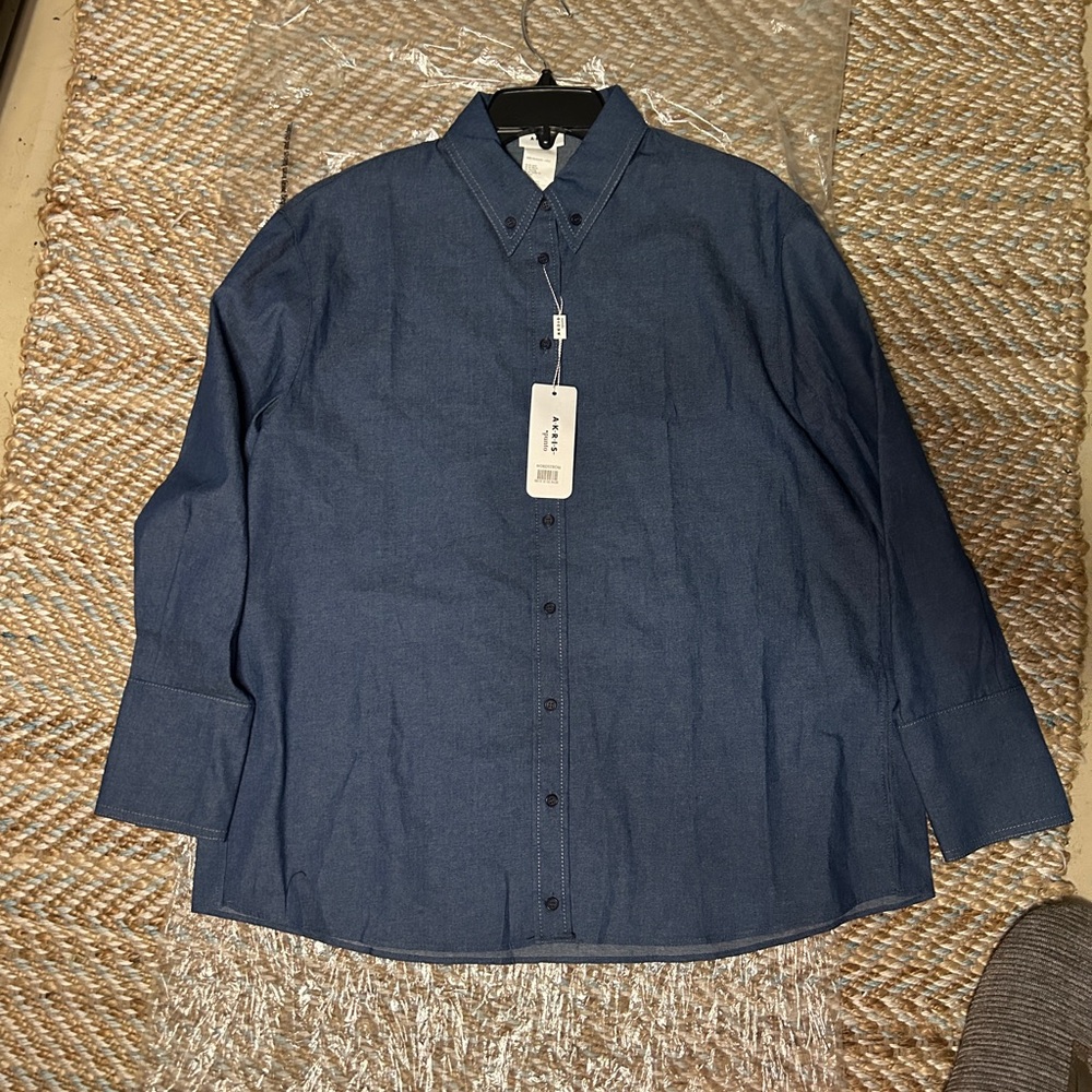 Akris Punto Blue Denim Button Up Shirt- Sz 10